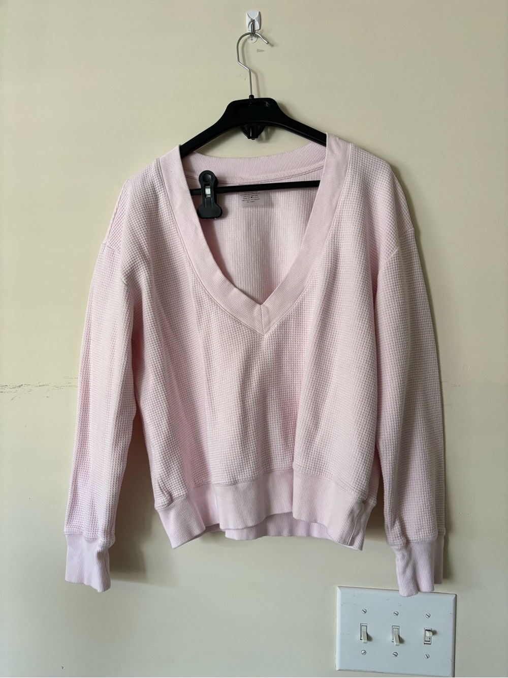 Negative Underwear Waffle Deep V-Neck Top - Pink (M)
